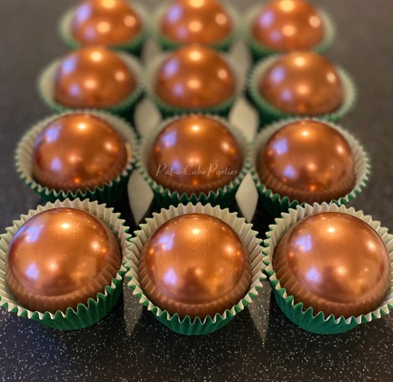 Hot Chocolate bombes dark choc copper
